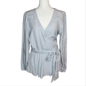 NEW Loft True Wrap Striped Top Size Small